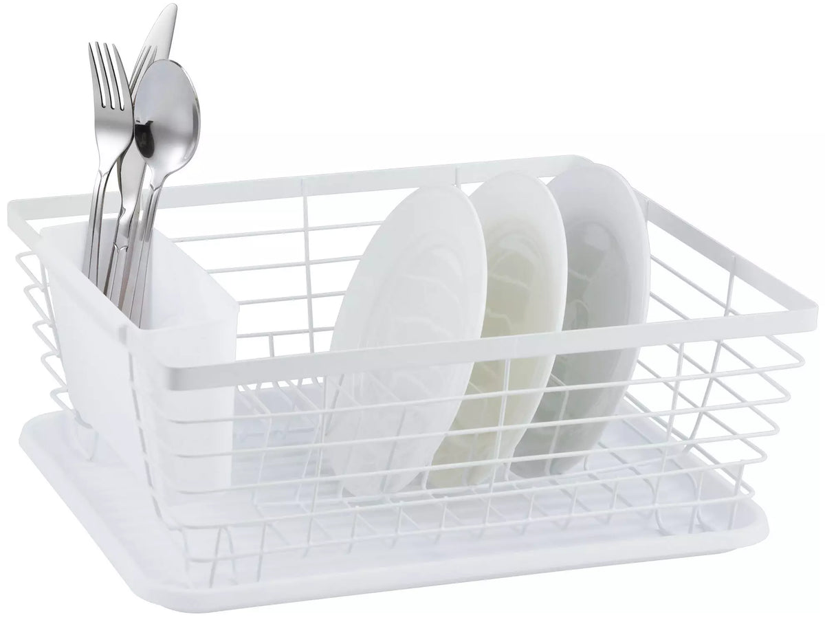 KINGHoff Kitchen Accessories – Dish rack, steel and plastic, white, Kinghoff