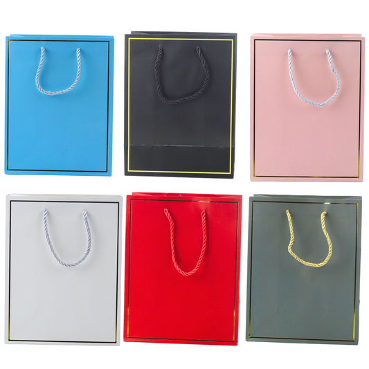 LEAN Gift Bag with Gold Trim, Assorted Colors, 23 x 18 x 10 cm