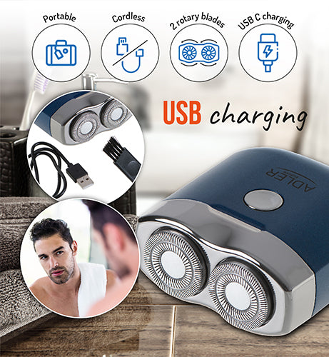 ADLER Shavers – AD 2937 Travel Shaver with 2 Heads and USB – image 9