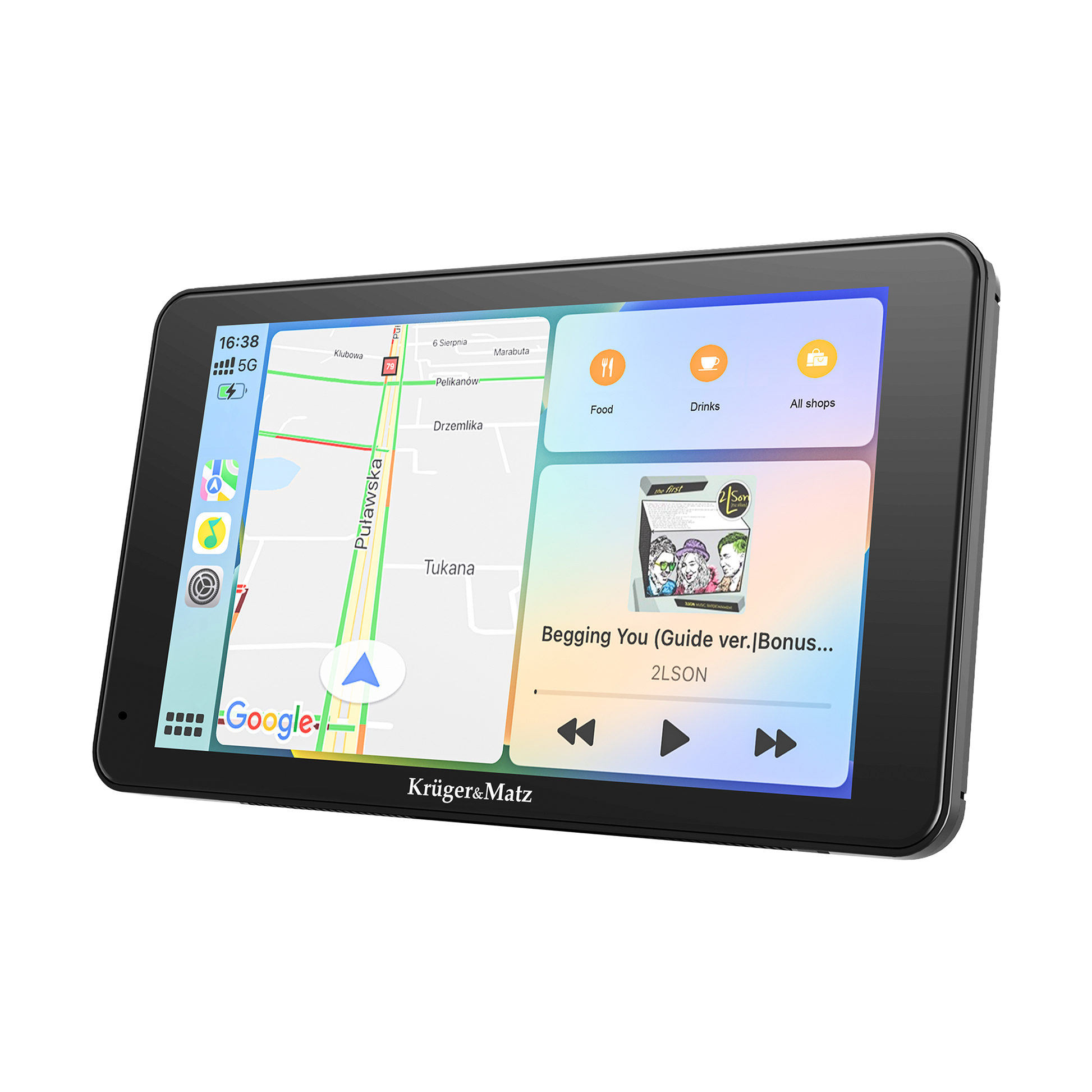 Kruger&Matz 7" Android Auto and Apple CarPlay multimedia head unit with a Kruger&amp;Matz rearview camera; – image 4