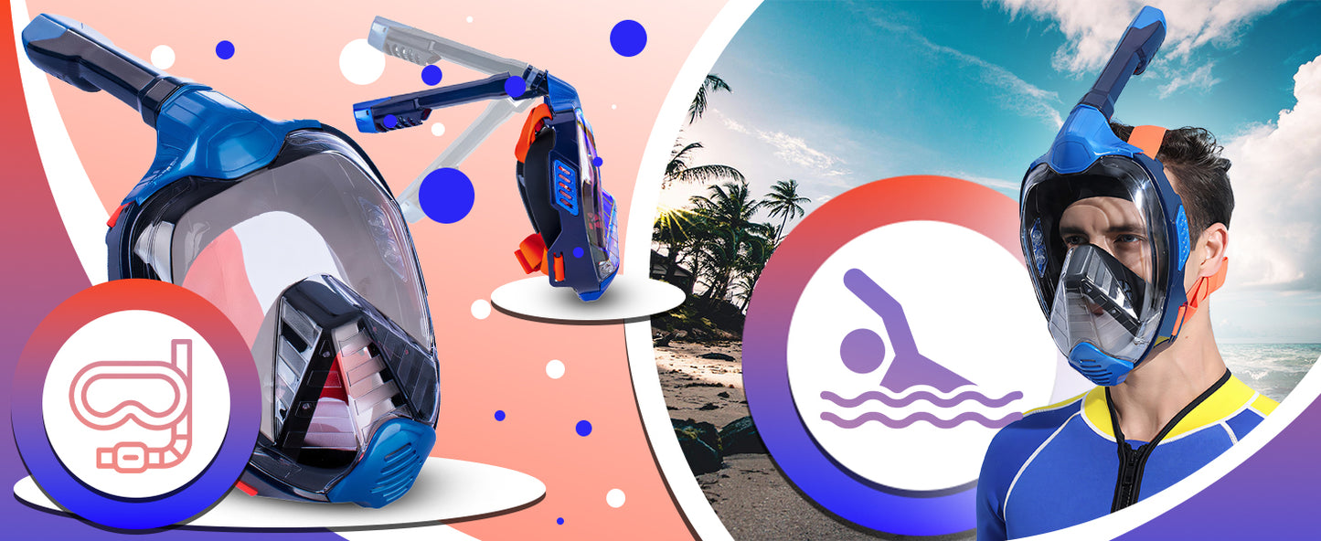 RTO Full-Face Snorkeling Diving Mask for Water, Sizes L/XL - SR255 – image 3