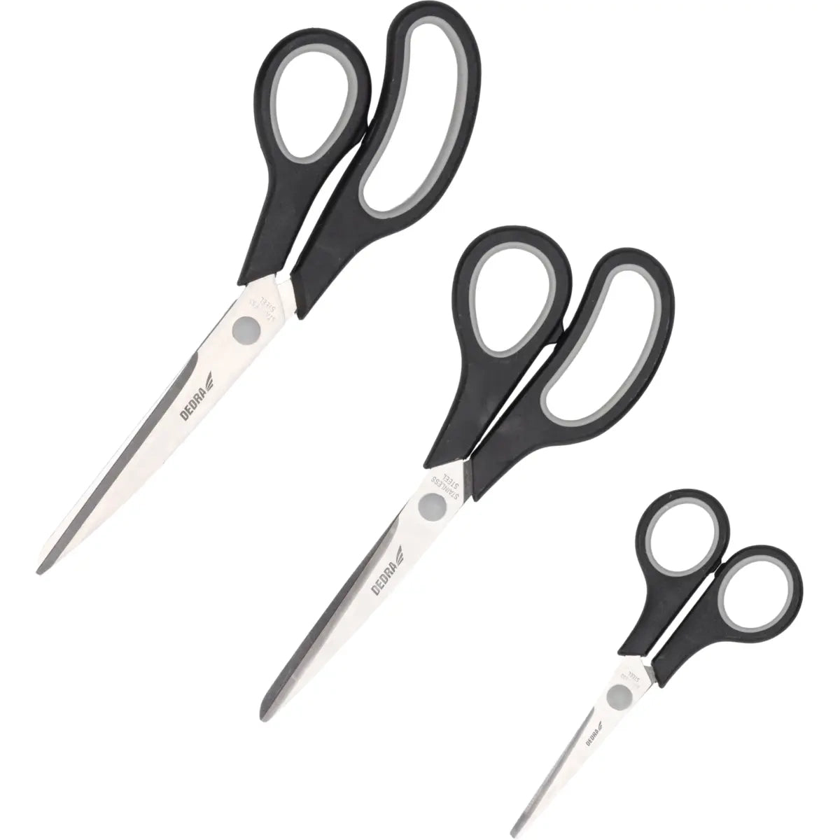 Dedra 3-piece scissors set: 140 mm, 215 mm, 245 mm