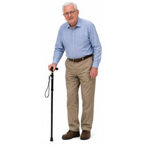 LEAN Folding, Adjustable, Aluminum Telescopic Walking Cane for Seniors, Black, 85–95 cm – image 3