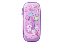 LEAN TOYS Pencil cases – 3D Unicorn Fold-Out Pencil Case, Purple, 23x10x5 cm – image 2