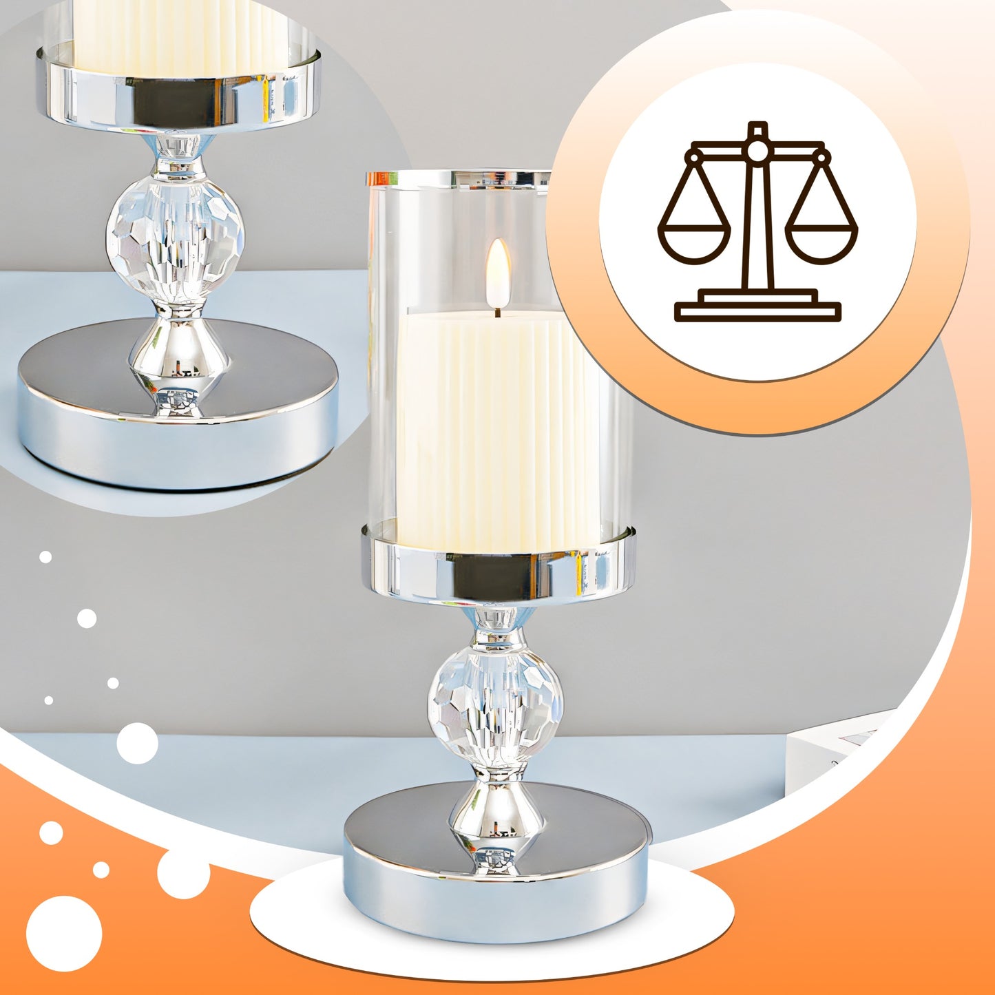 RTO 3 Glass Candle Holders, Decorative Lanterns, Cup-Shaped, Glamorous, Decorative, OR1117 – image 4