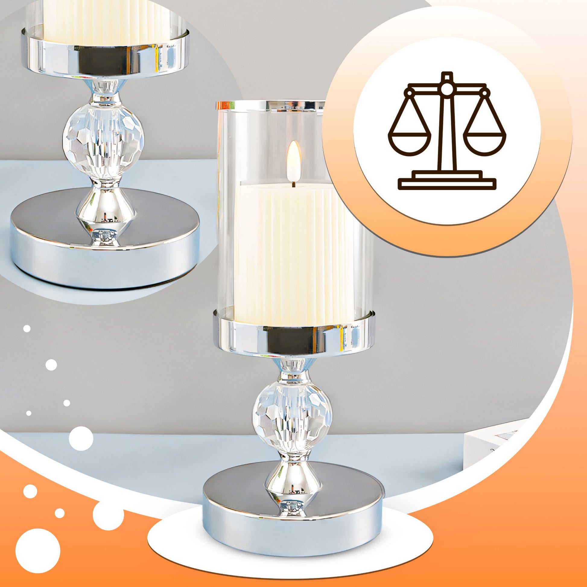 RTO 3 Glass Candle Holders, Decorative Lanterns, Cup-Shaped, Glamorous, Decorative, OR1117 – image 4