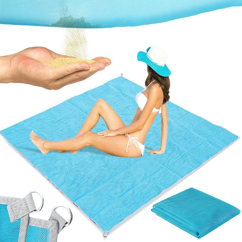 RTO Beach Mat / Beach Blanket XXL 200x200 Sand-Free - Blue - s045