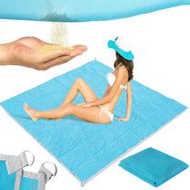 RTO Beach Mat / Beach Blanket XXL 200x200 Sand-Free - Blue - s045