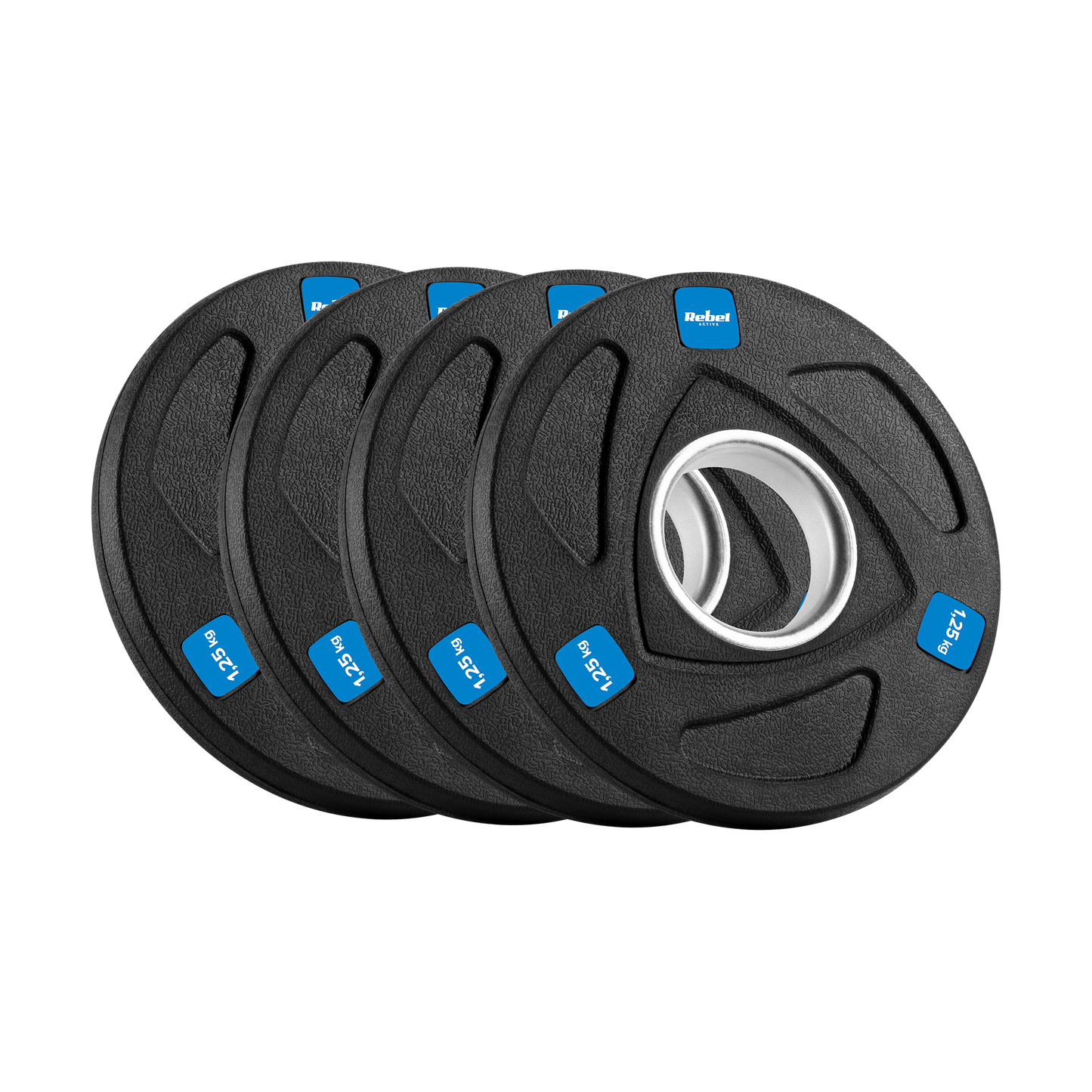 Rebel Rubber-coated cast iron Olympic weights, set of 4 x 1.25 kg, 51 mm hole, REBEL ACTIVE