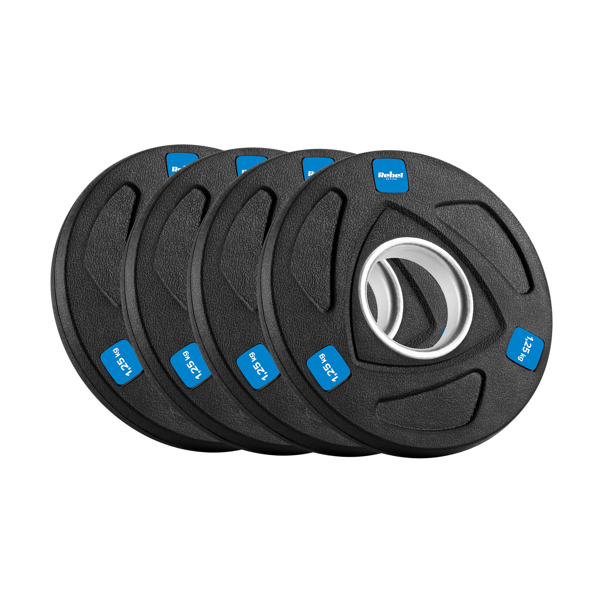 Rebel Rubber-coated cast iron Olympic weights, set of 4 x 1.25 kg, 51 mm hole, REBEL ACTIVE