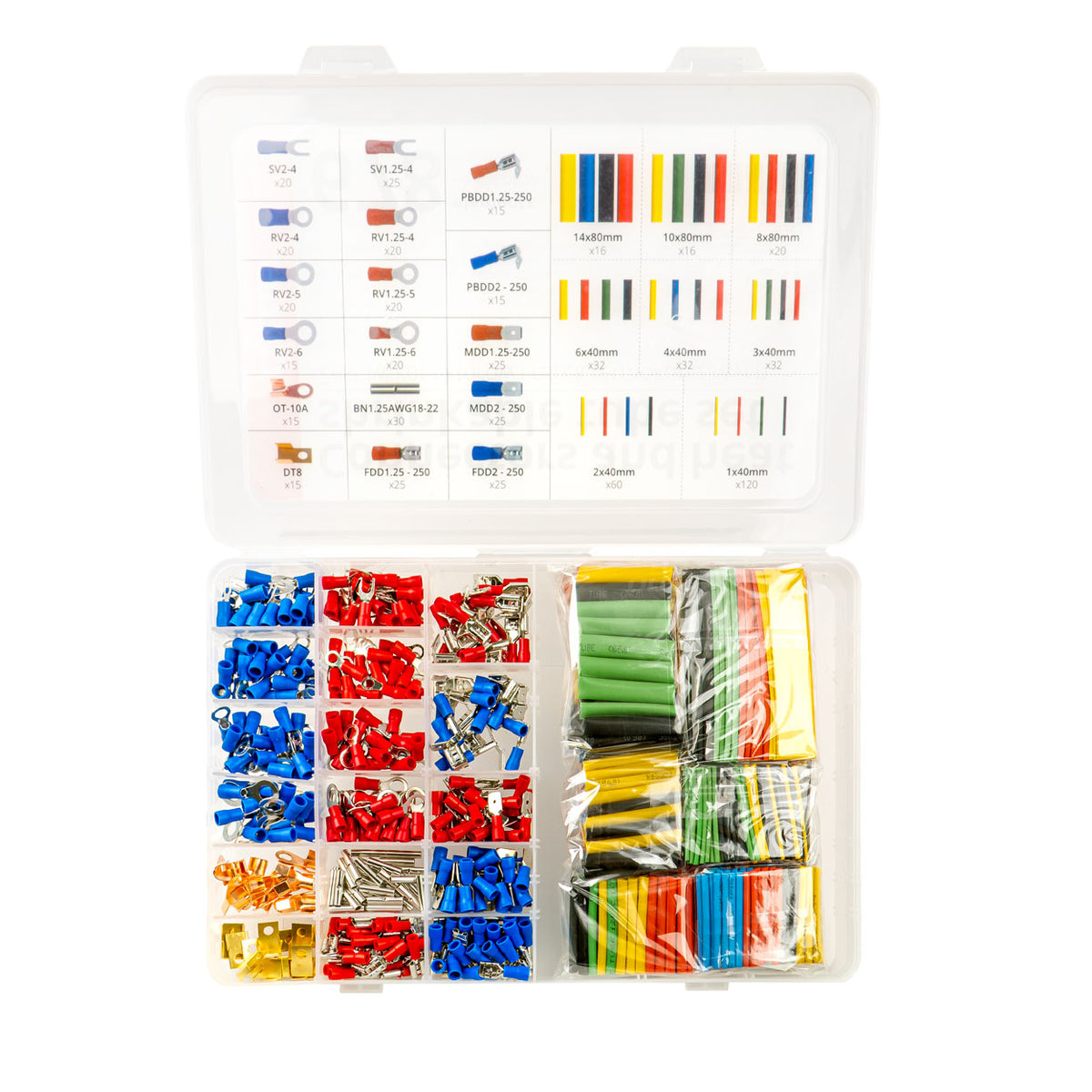 AMiO Set of connectors and heat-shrink tubing, 678 pcs. amio-03031