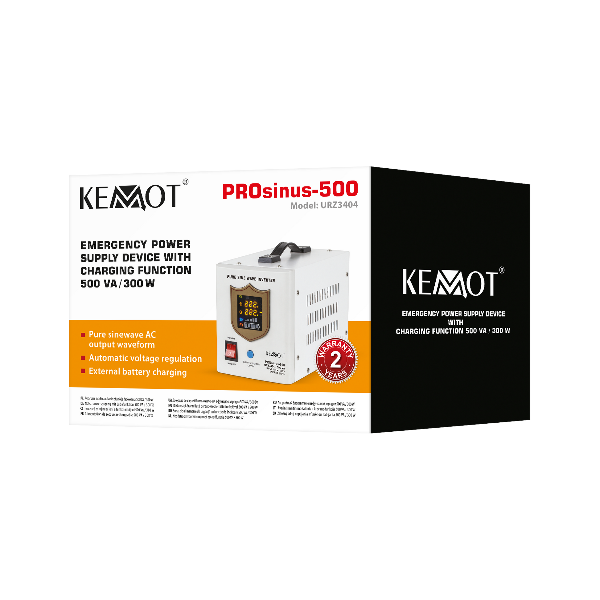 Kemot KEMOT PROsinus-500 Uninterruptible Power Supply (UPS) — a converter with a pure sine wave and a charging function — 12V, 230V, 500VA/300W – image 4