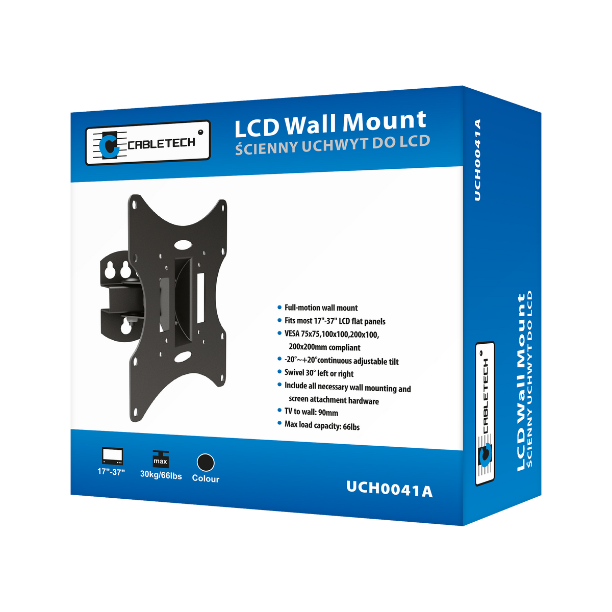 Cabletech TV and DVD Mounts – 23-43" Black Wall Mount LCD-UCH0041 – image 3