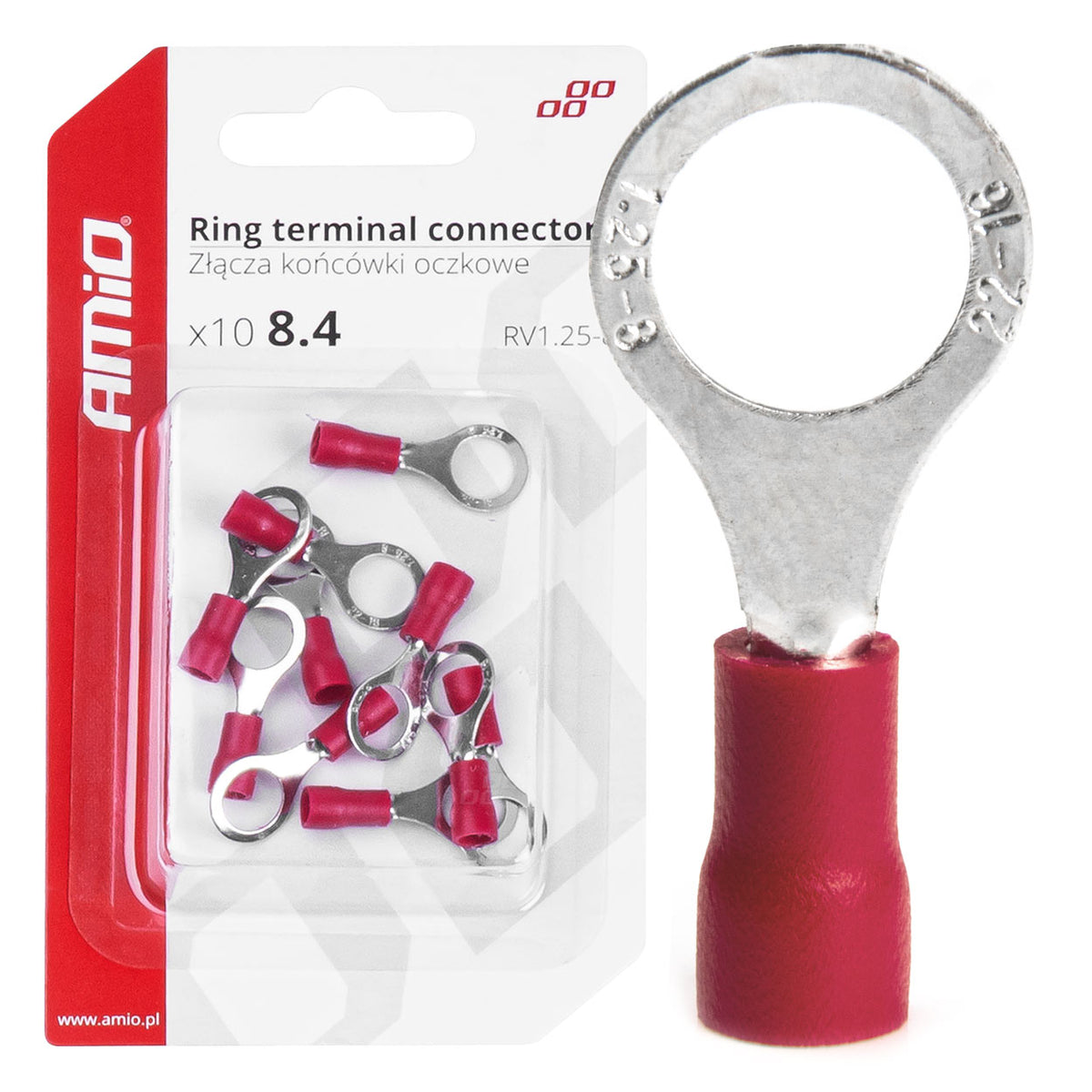 AMiO Connectors – 5.3mm Eye Connector Terminals, 10-Pack, amio-03077 – image 2