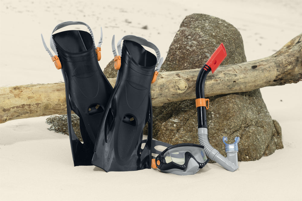 BESTWAY Swim caps – Bestway 25020 Black Diving Set: Mask, Snorkel, Fins – image 3