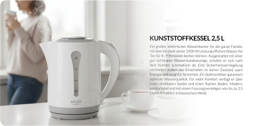 ADLER Electric kettles – AD 1244 2.5-liter plastic kettle – image 32