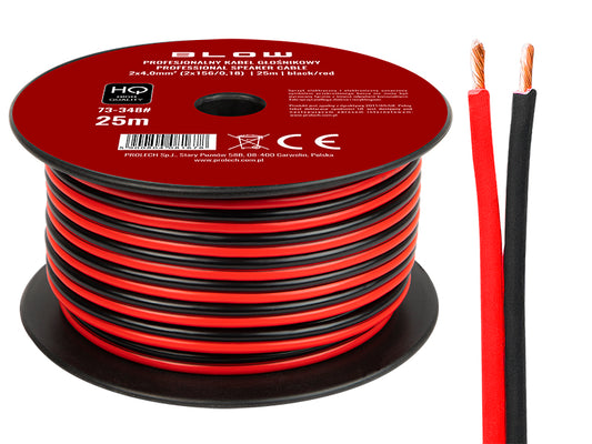 Blow 73-348# Speaker wire, 2x4.00 mm, black and red, 25 m