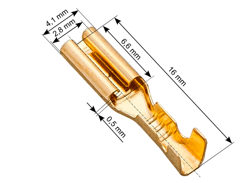 Blow Connectors – 43-105# Non-insulated flat female connector, 2.8/16, 100 pcs.
