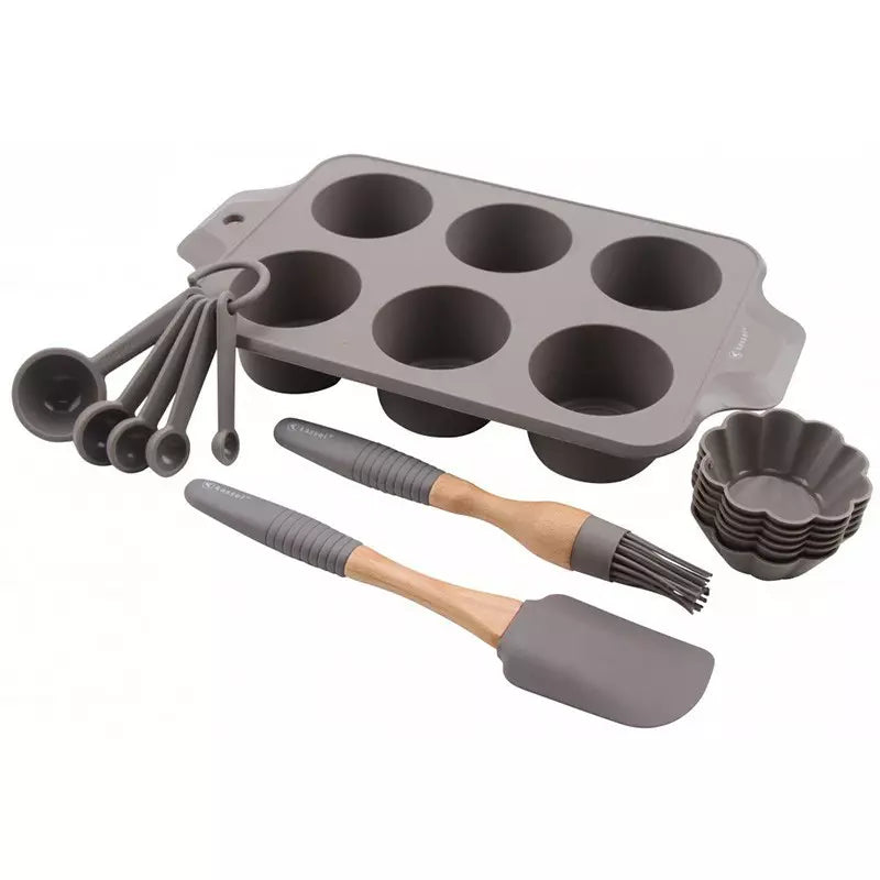 Kassel Baking Sheets, Molds, and – Muffin Baking Set, Silicone, Gray Kassel