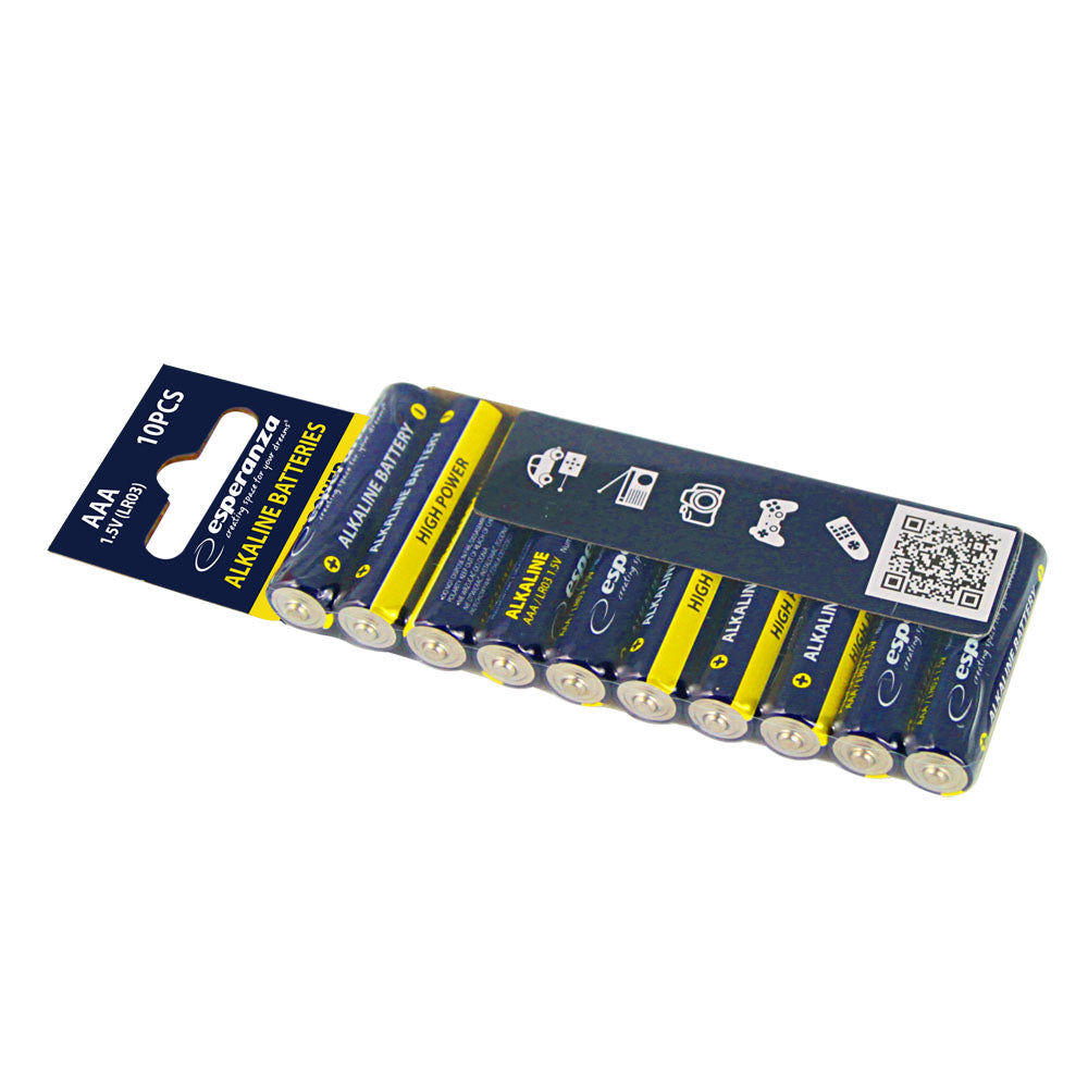 Esperanza Alkaline, coin-cell – EZB113 Esperanza AAA Alkaline Batteries, 10-Pack, Hanging Pack – image 3
