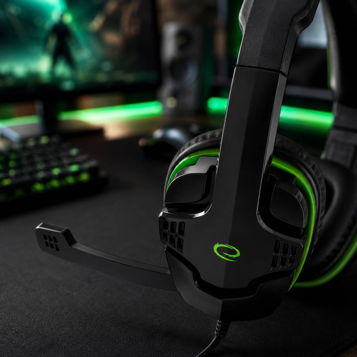 Esperanza Over-ear – EGH310G Esperanza Gaming Headset with Microphone, Raven Green – image 7