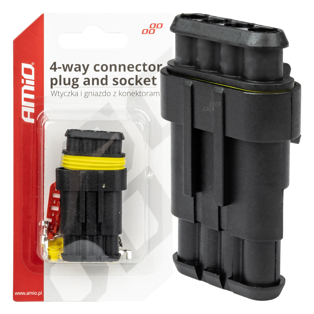 AMiO Connectors – 4-pin Superseal hermetic connector plug, model AMIO-03520