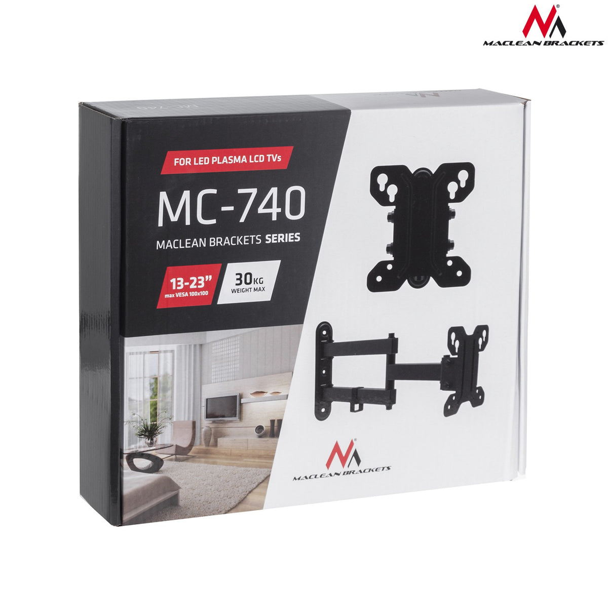 Maclean Maclean TV Mount/Hanger, max VESA 100x100, 13-32", 30 kg, MC-740 – image 7