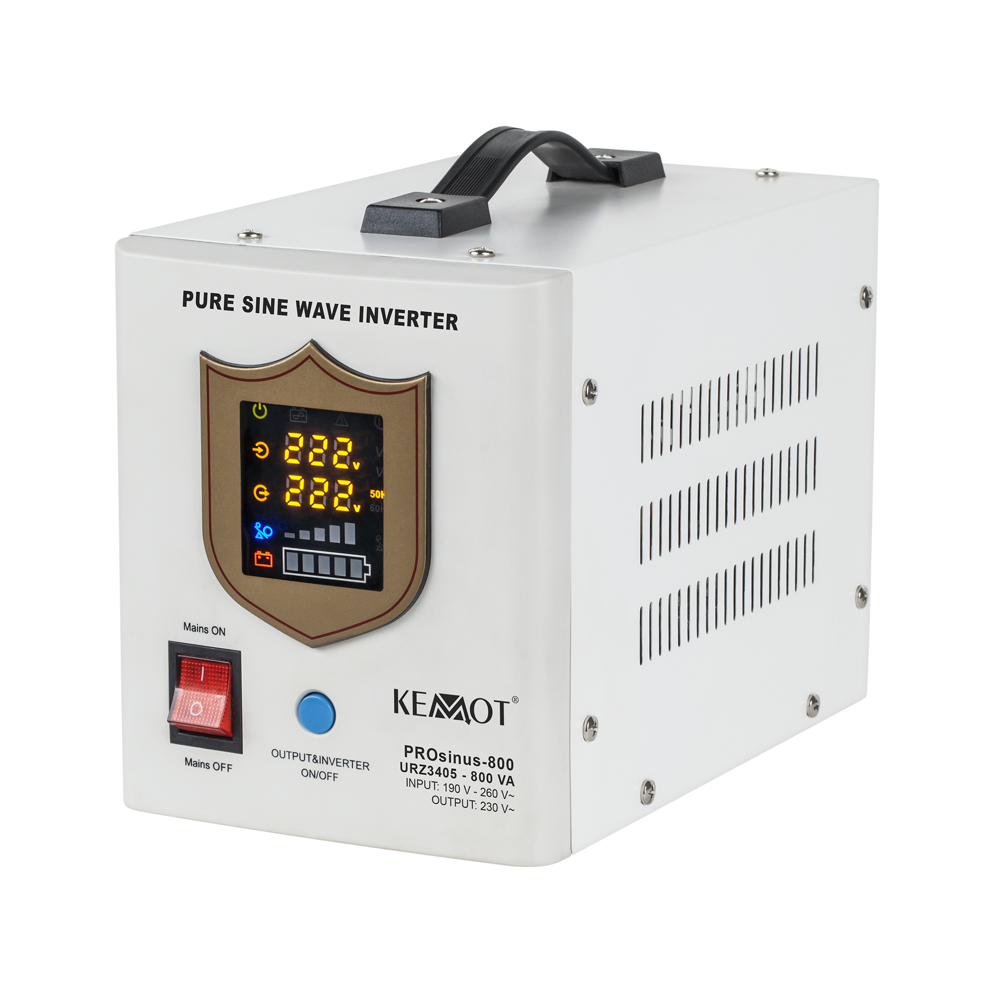 Kemot KEMOT PROsinus-800 Uninterruptible Power Supply (UPS) with a pure sine wave inverter and charging function 12V 230V 800VA/500W