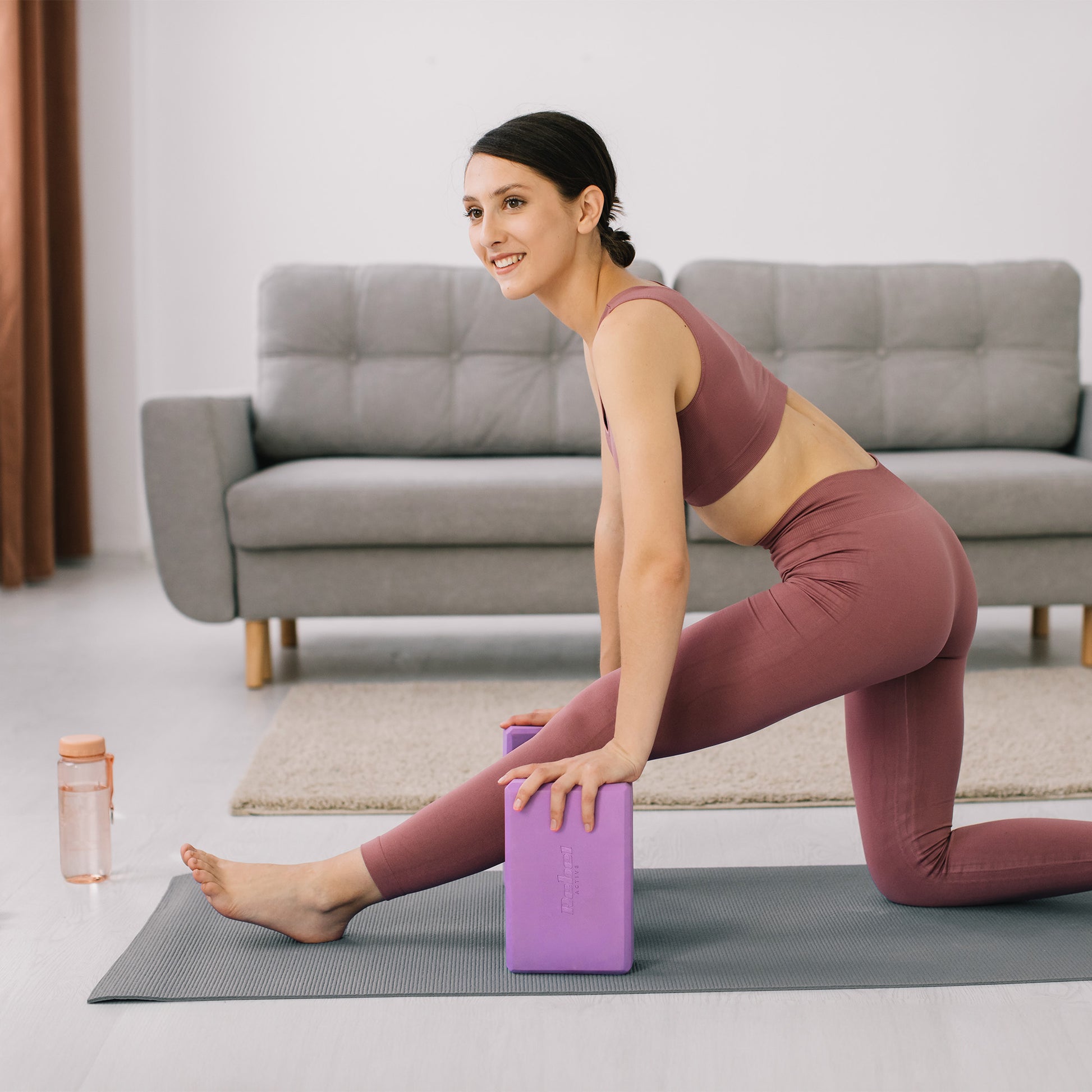 Rebel Massagers for – EVA Foam Yoga Block, 120g, Purple, REBEL ACTIVE – image 5