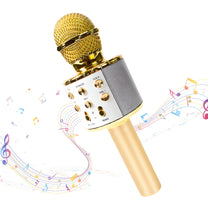 RTO Wireless Bluetooth Karaoke Microphone with Speaker, 2 złoty, model e114