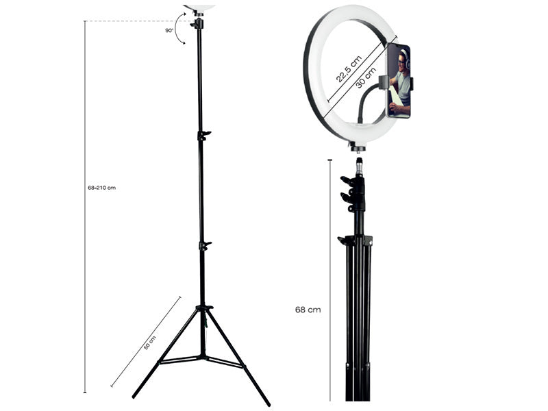 TRACER TRACER RING 30 cm Ring Light with a 210 cm Tripod – image 6