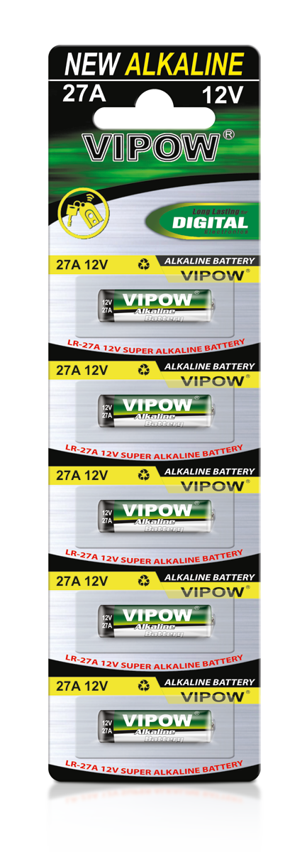 Vipow Alkaline, coin-cell, and – VIPOW LR27A Alkaline Batteries, 5 per pack.