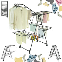 KINGHoff Large folding clothes drying rack with casters, 157 cm, Kinghoff KH-2046 – image 2