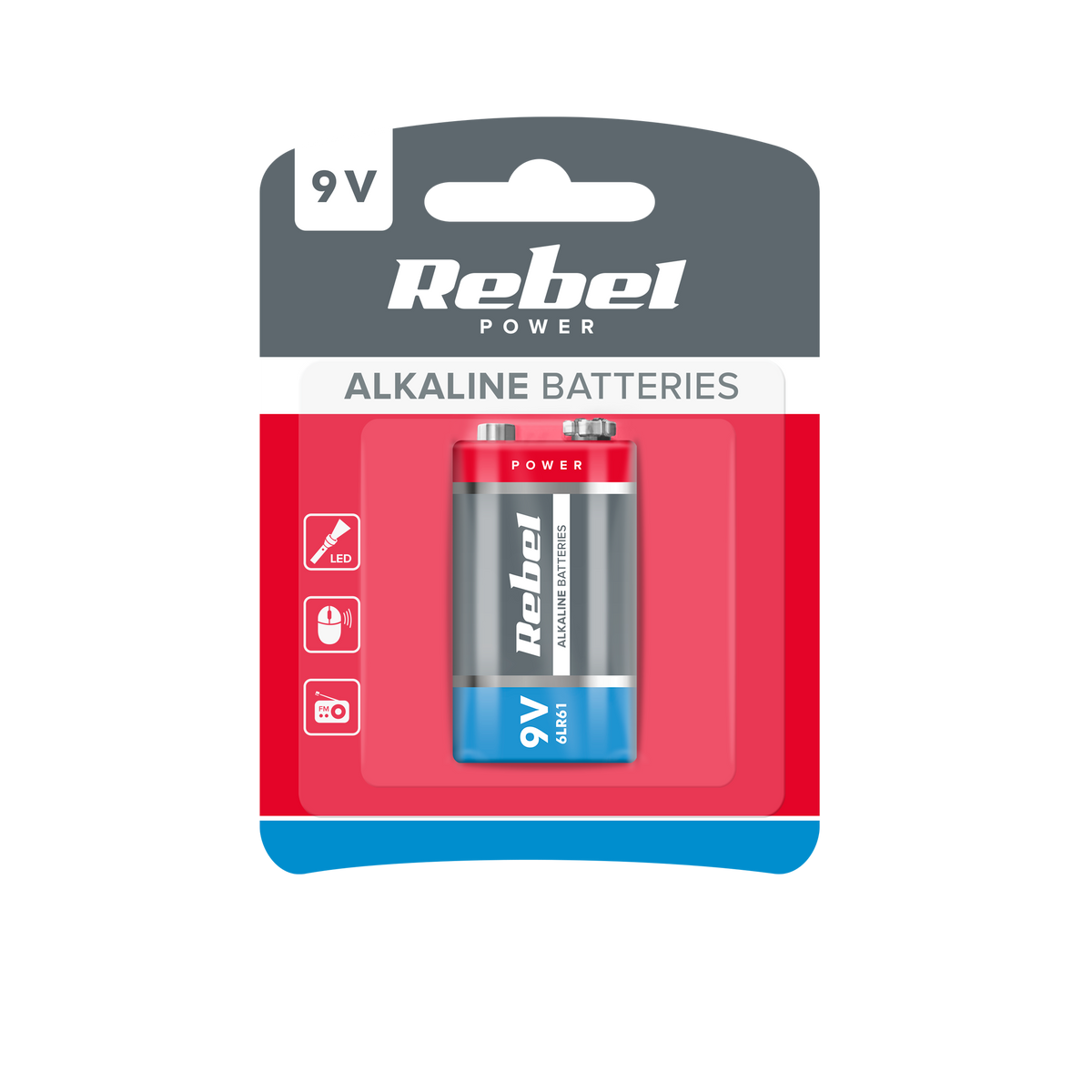 Rebel Alkaline, coin-cell, and zinc-carbon batteries – REBEL 9V 6LR61 Alkaline Batteries