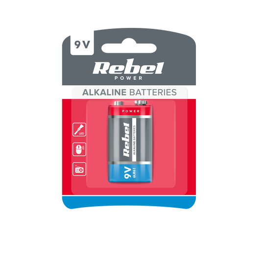 Rebel Alkaline, coin-cell, and zinc-carbon batteries – REBEL 9V 6LR61 Alkaline Batteries