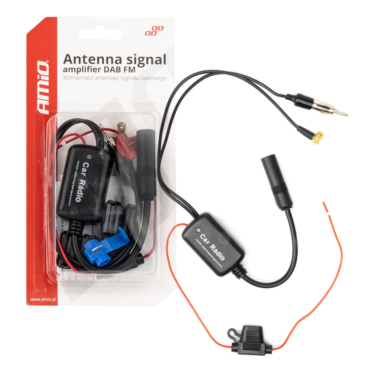 AMiO Radio-controlled, electric, telescopic – 12V AM/FM/DAB Radio Signal Antenna Amplifier AMIO-04134
