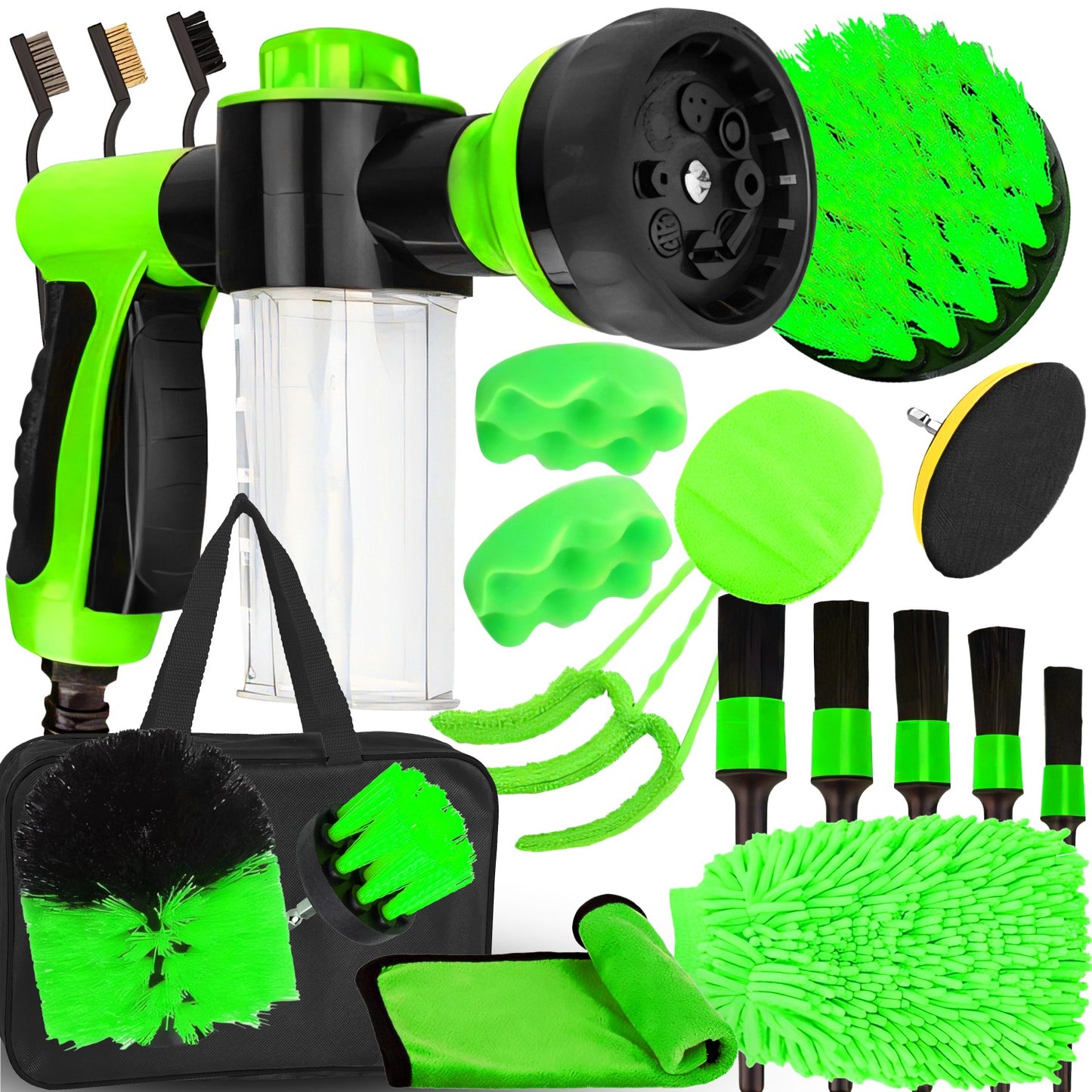RTO 21-Piece Car Detailing Kit for Cleaning: Brushes and Foam Gun - OR1196 – image 3
