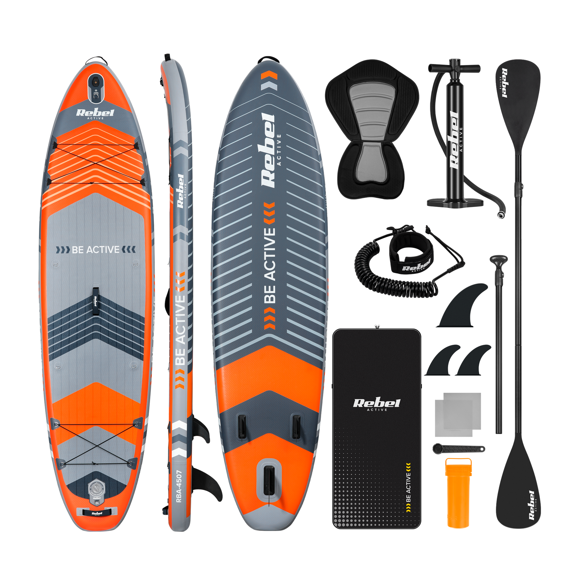 Rebel Inflatable boats, kayaks – REBEL ACTIVE RBA-4507 SUP Board - Orange