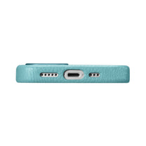 iPhone 14 magnetic leather case with MagSafe Litchi Premium Leather Case green - Carlat