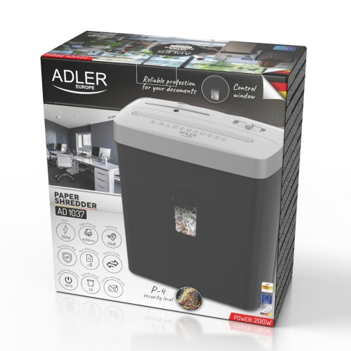 ADLER Paper Shredders, Laminators, and Supplies – AD 1037 Silver Paper Shredder – image 8