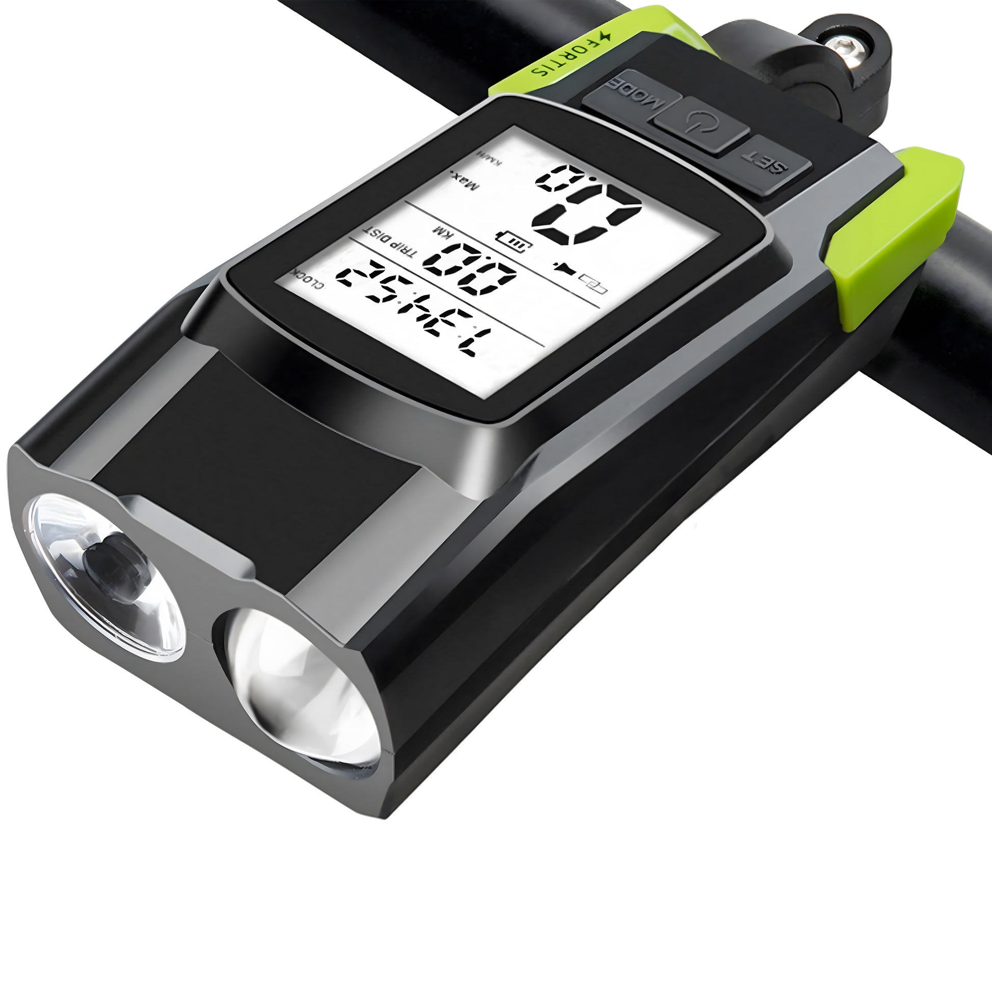 RTO Bicycle Flashlight: LED Fan Light + Odometer + Horn + LED Front and Rear Bell