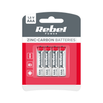 Rebel Alkaline, coin-cell, and – REBEL R03 Zinc-Carbon Batteries, 4 per pack