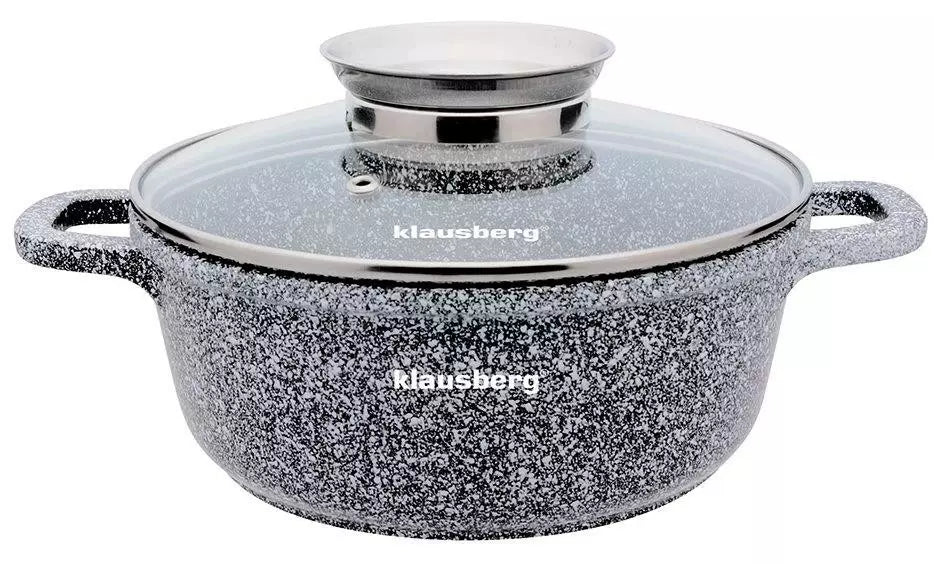 Klausberg Aluminum pot, gray marble pattern, 16 cm diameter, 1.3 L, Klausberg