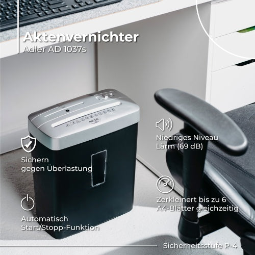 ADLER Paper Shredders, Laminators, and Supplies – AD 1037 Silver Paper Shredder – image 18