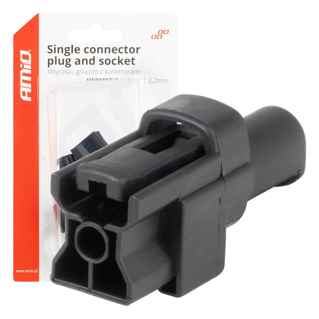 AMiO Connectors – Waterproof Electrical Connector, 1-Pin, 2.2 mm, amio-04345