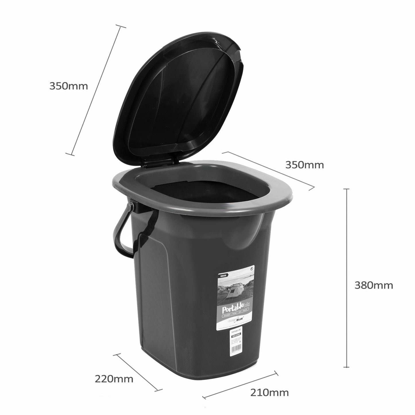 GreenBlue Tourist toilets – GreenBlue GB320BG tourist toilet, black and green – image 5