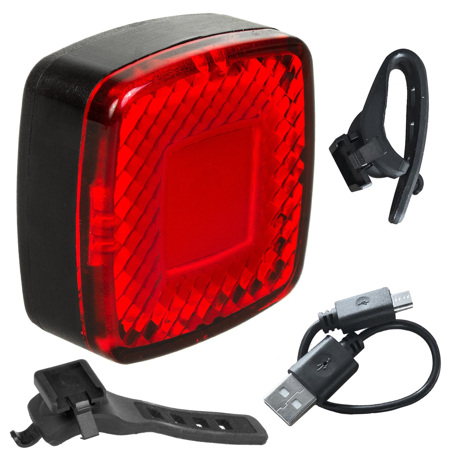 Maclean Maclean LED lamp, Bicycle rear lamp, Twilight sensor, USB AUTO STOP COB, Max.125lm, Acu 450mAh, MCE355