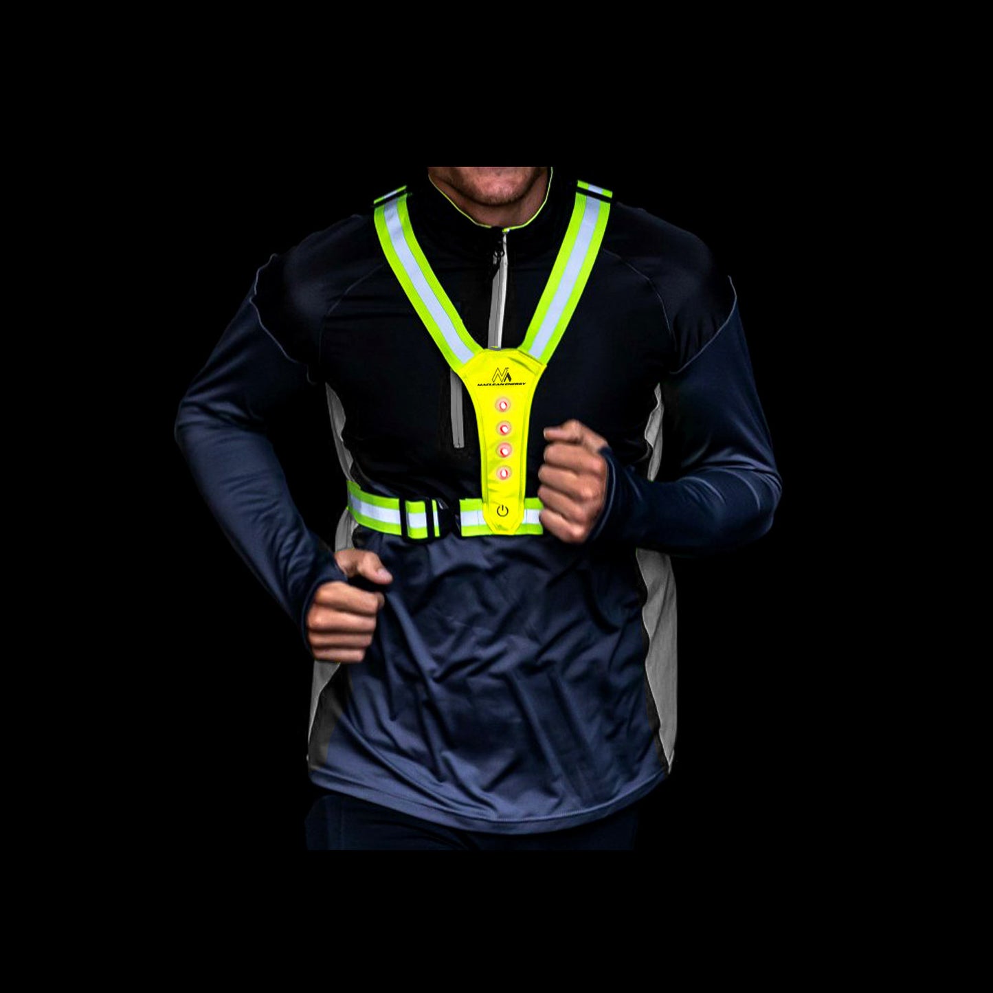 Maclean LED harness for runners and cyclists by Maclean, 2xCR2032 batteries, IPX2 water resistance, adjustable MCE425 – image 5
