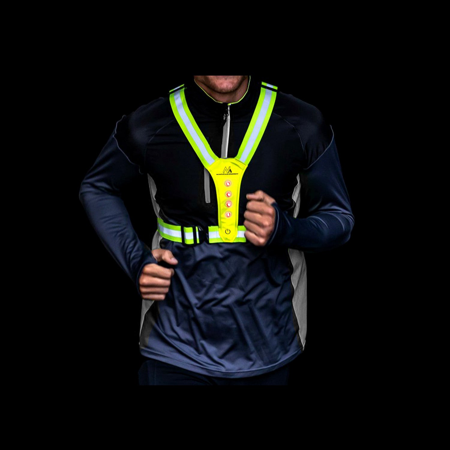 Maclean LED harness for runners and cyclists by Maclean, 2xCR2032 batteries, IPX2 water resistance, adjustable MCE425 – image 5