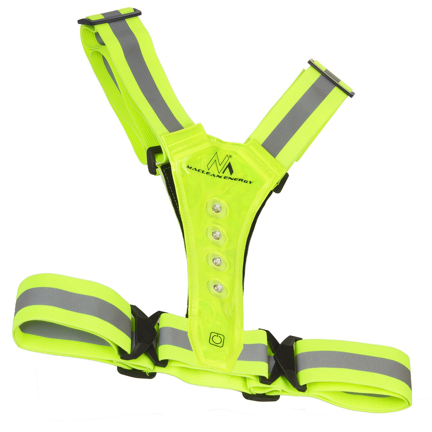 Maclean LED harness for runners and cyclists by Maclean, 2xCR2032 batteries, IPX2 water resistance, adjustable MCE425